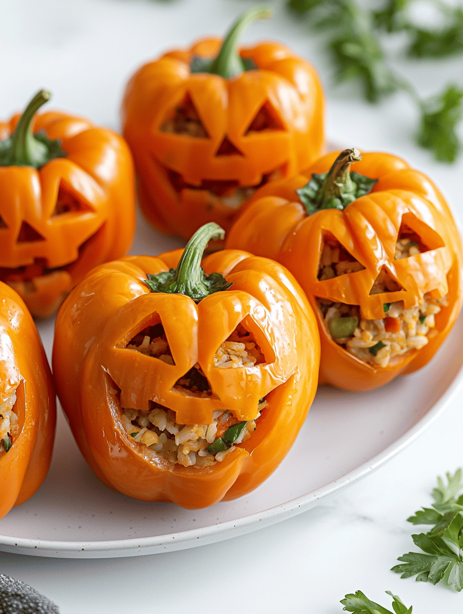 Halloween Jack-o’-Lantern Stuffed Peppers: A Spooky Feast for Your Table
